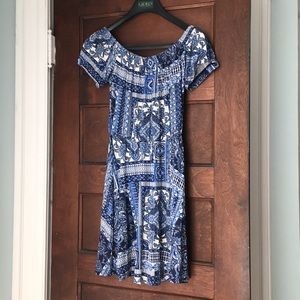 ASOS summer dress, cute blue bandanna print